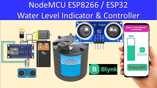 Water tank level monitoring system with Nodemcu and Blynk 20 application ESP8266 ESP32 Pump Control [upl. by Bashemath]