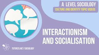 Interactionism and Socialisation  Culture and Identity  AQA A Level Sociology [upl. by Wightman329]