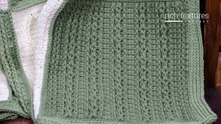 Narrow Cables Square Crochet Pattern [upl. by Ayala]