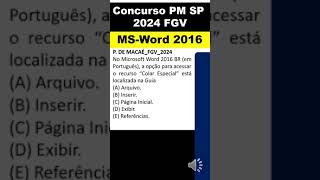 MSWord 2016  Guias do word 2016  concurso pm sp 2024 fgv informática  word para concursos fgv [upl. by Hsakaa]