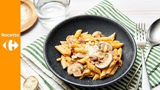 Penne au mascarpone lardons et champignons [upl. by Annayar]