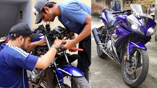 Yamaha R15 V1 Fairing Repair and installation [upl. by Ellehcim]