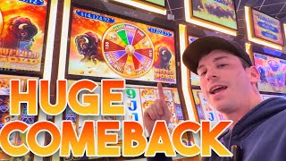 Huge Comeback On A Buffalo Gold Revolution Slot Machine At Coushatta Casino Resort [upl. by Attelra]