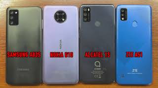 Samsung Galaxy A03s vs Nokia G10 vs Alcatel 1S vs ZTE Blade A51 Geekbench Score [upl. by Hamfurd]