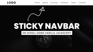 Sticky Navigation Bar On Scroll Using Vanilla Javascript  Fixed Navbar on Scroll [upl. by Swehttam]