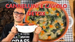 ZUPPA di CANNELLINI e CAVOLO NERO Zuppa detox di fagioli e cavolo nero fagioli cannellini [upl. by Medardas]