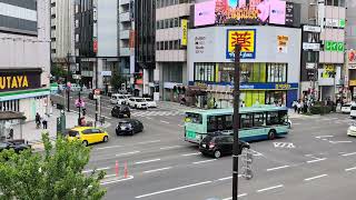 【 4Ｋ 】 仙台駅前の交差点 Intersection in front of SENDAI JAPAN [upl. by Ordnagela21]