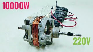 How to make 220V 10000W AC Current First Electric Generator Light Bulb Electric [upl. by Lynnet]