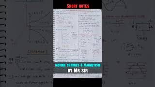 Moving charges amp magnetism short notes by Mr sir physicsshortnotes physics neet pwnotes [upl. by Noevad]