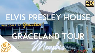 Elvis Presley House Graceland Tour Full 4k Elvis Airplane Private Rooms Museum Memphis TN [upl. by Aracal112]