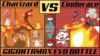 GMAX CHARIZARD vs GMAX CINDERACE  Pokémon Evolution Battle [upl. by Dickens]