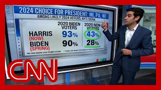 ‘Clear momentum’ New polling shows voters’ enthusiasm for Harris [upl. by Ilatan994]