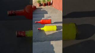 Yellow Or Red glass Bottles  Crushing Crunchy amp Soft things shorts satisfying asmrsounds [upl. by Ellohcin]