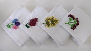 NEW VERY EASY HANDKERCHIEF EMBROIDERY DESIGNS FOR BEGINNERSrumal designs [upl. by Bailey]