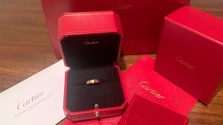 Cartier love wedding band rose gold unboxing  Cartier love ring rose gold [upl. by Ecitnirp]