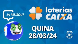 Resultado da Quina  Concurso nº 6402  28032024 [upl. by Walcoff132]