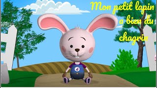 Mon petit lapin a bien du chagrin  Comptine avec paroles pour bébé [upl. by Hairahcaz]