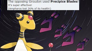 Cotton Guard Ampharos  TOTAL DESTRUCTION FOR GROUDON  Ampharos Sweep  Pokemon Showdown [upl. by Reeve994]