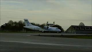 ATRs 4272 take off and landing at Lannion airport [upl. by Leinad278]