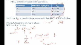 XRD Xray diffraction worked example problem [upl. by Aretta]