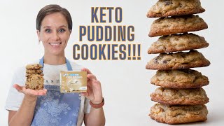 Keto Pudding Cookies Chocolate Chip Style🍪 [upl. by Accemahs407]