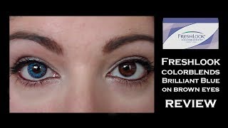 Freshlook Colorblends  Brilliant Blue on Brown Eyes  EsteeMakeupArt [upl. by Alegnad833]