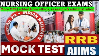 RRB AIIMS NURSING OFFICER EXAMS MOCK TEST [upl. by Attaynek546]