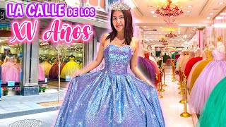 Me probé el VESTIDO DE 15 AÑOS más Bonito en LA CALLE DE LAS QUINCEAÑERAS 💕 Conny Merlin [upl. by Kcireddor]