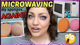 HACK OR HOAX  Miracle 2Ingredient Microwave Recipe to Clean Makeup Sponges [upl. by Beckerman]