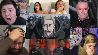 ERWINS LAST SPEECH FOR THE SUICIDE CHARGE ATTACK ON TITAN SEASON 3 EPISODE 16 REACTION MASHUP [upl. by Olympia]