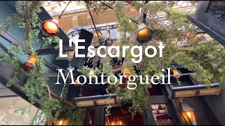 Dinner at LEscargot Montorgueil Paris France  4K Video  eating snails frog legs tartare [upl. by Urbannal]