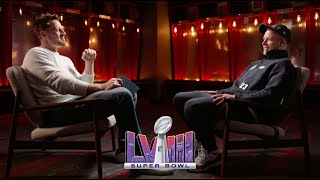 Christian McCaffrey SUPER BOWL INTERVIEW with JJ Watt  CBS Sports [upl. by Levona]