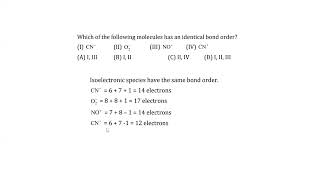 Isoelectronic species ll Bond order [upl. by Giraldo]