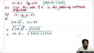 Class 10 Math Exercise 183 Q4 Find value of X in continued proportion VARIATION [upl. by Jaynes]