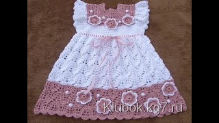 VESTIDO A CROCHET O GANCHILLO  PASO A PASO  6 A 9 MESES [upl. by Anide]