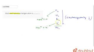 Most electropositive halogen atom is …………… [upl. by Einattirb]