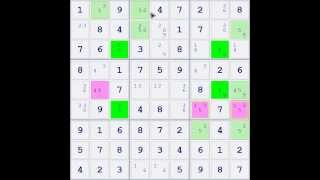 Sudoku Demonstration  Skyscraper Technique Example 05 [upl. by Ahael]