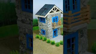 How to build a two story house from stone vfuho diy house miniature [upl. by Neilla]