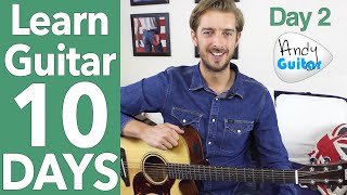 Guitar Lesson 2  EASY 2 CHORD SONG amp LEAD GUITAR 10 Day Guitar Starter Course [upl. by Hemetaf]