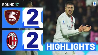 SALERNITANAMILAN 22  HIGHLIGHTS  Late Jovic goal saves a point for Milan  Serie A 202324 [upl. by Oznofla]