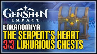 All 3 The Serpents Heart Luxurious Chests Genshin Impact [upl. by Lattimer]