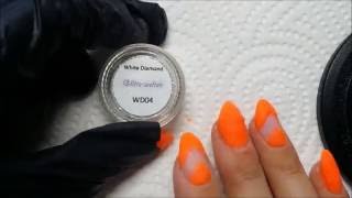 ORANGENE DIPPING NAILS mit GLITZER CUT DESIGN Teil 2 [upl. by Zurn]