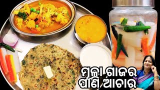 ମୂଳା ଗାଜର ପାଣି ଆଚାର । WINTER SPECIAL CARROT 🥕 PICKLE। How to Prepare Fermented Pickle [upl. by Ahsar]