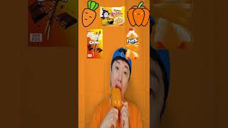 Random Orange Food Challenge Mukbang ASMR asmr mukbang [upl. by Ayoral]