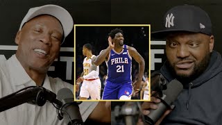 Aries Spears Does A Hilarious Shaq and Joel Embiid Impression [upl. by Ruel505]