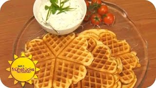 Herzhafte Waffeln backen  SAT1 Frühstücksfernsehen [upl. by Ahseekal]