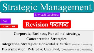 5  Strategic management  concentration Integration Diversification concentric conglomerate [upl. by Caplan]