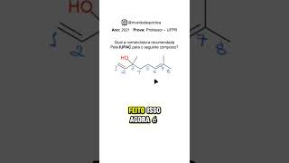 Nomenclatura de compostos orgânicos química ciencia educação enem shorts [upl. by Enidaj440]