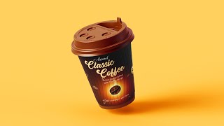 How to Coffee Cup Label Design In Photoshop Cc  Product Label Design  Packaging Design [upl. by Enitsuga]