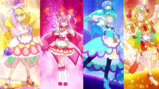 Delicious party Precure  All Transformations [upl. by Tesler]